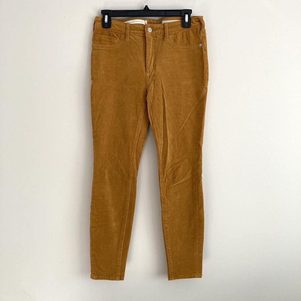 Pilcro and the Letterpress Mustard Skinny Corduroy Pants